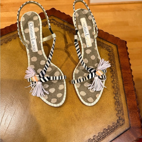 Christian Lacroix Sandals size 39/9 Heel height 2” MSRP $295 - Picture 2 of 5